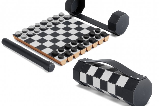 Umbra “Rolz” roll-up chess/checkers set. ($100)