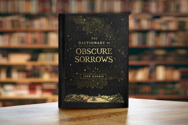 The Dictionary of Obscure Sorrows by John Koenig. ($17 hardcover)