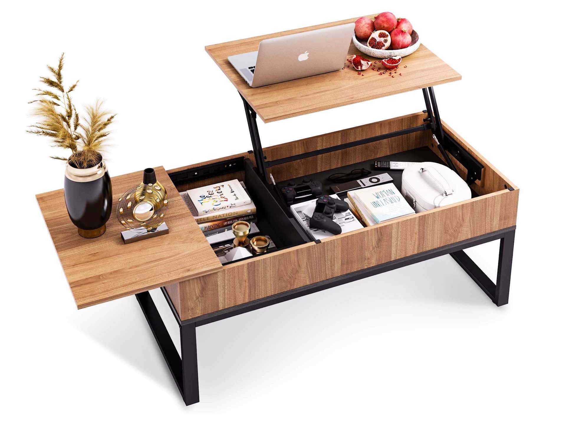 WLIVE Pop-Up Coffee Table with Hidden Storage Compartments — Tools