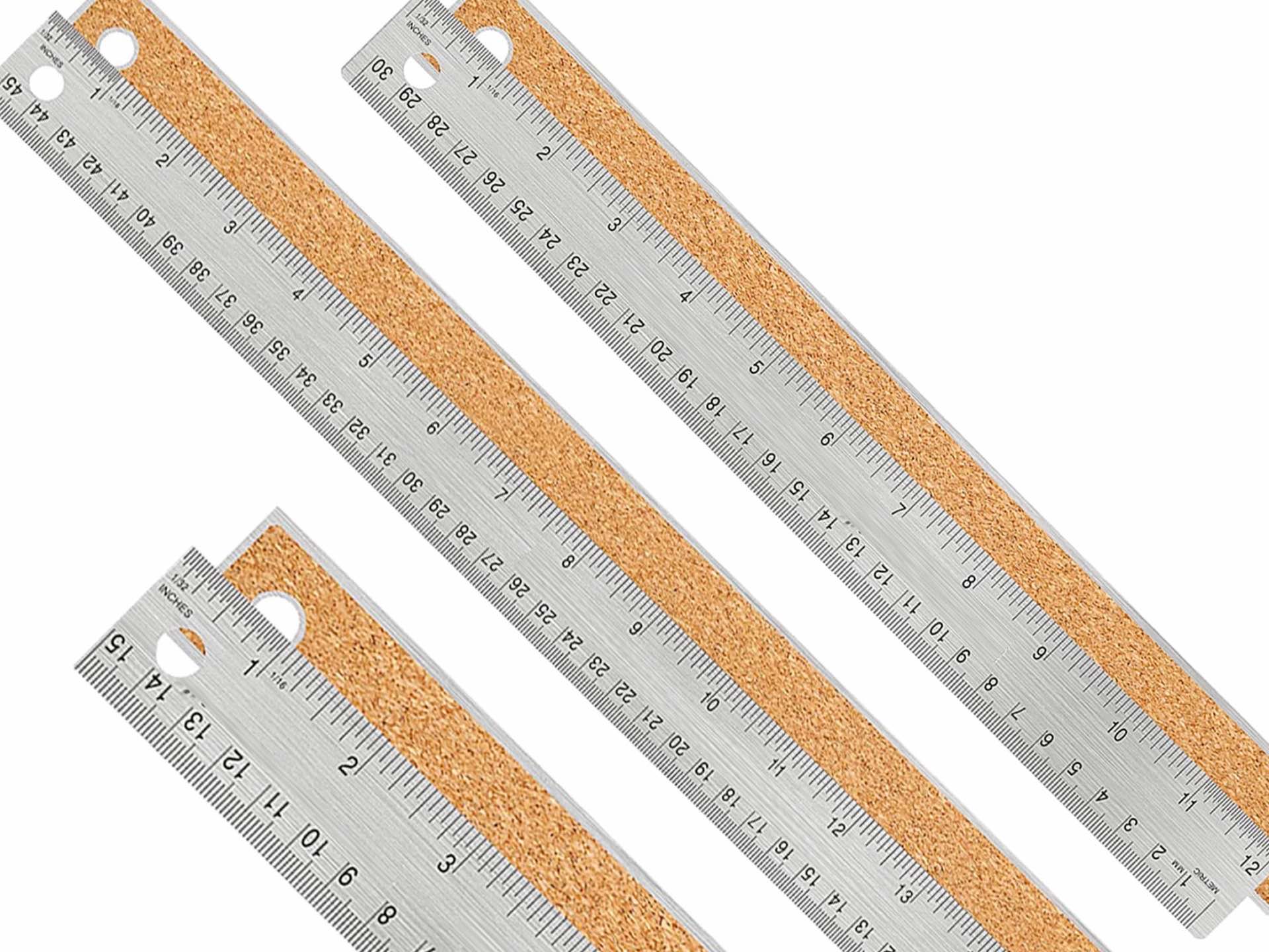 Stainless Steel Ruler With Non slip Cork - Temu