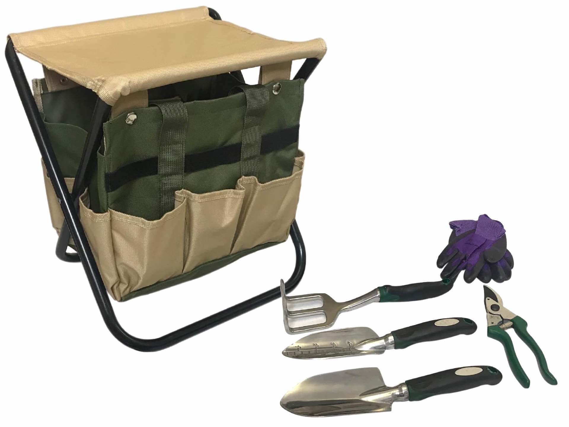 Gardening tool bag + stool set. ($26)