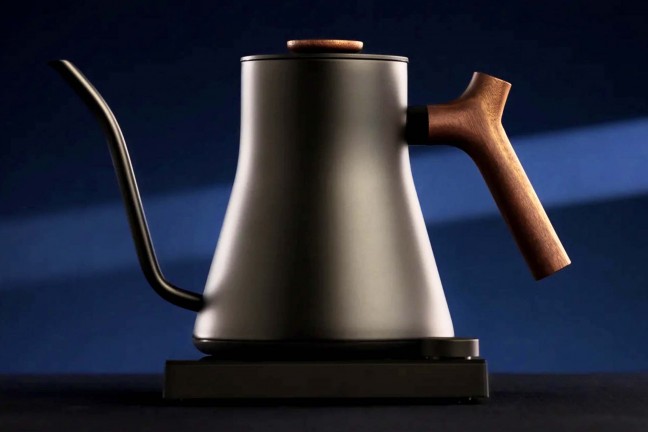 Fellow Stagg EKG Pro gooseneck kettle. ($195 with matte black handle, $225 with walnut wood handle + lid pull)