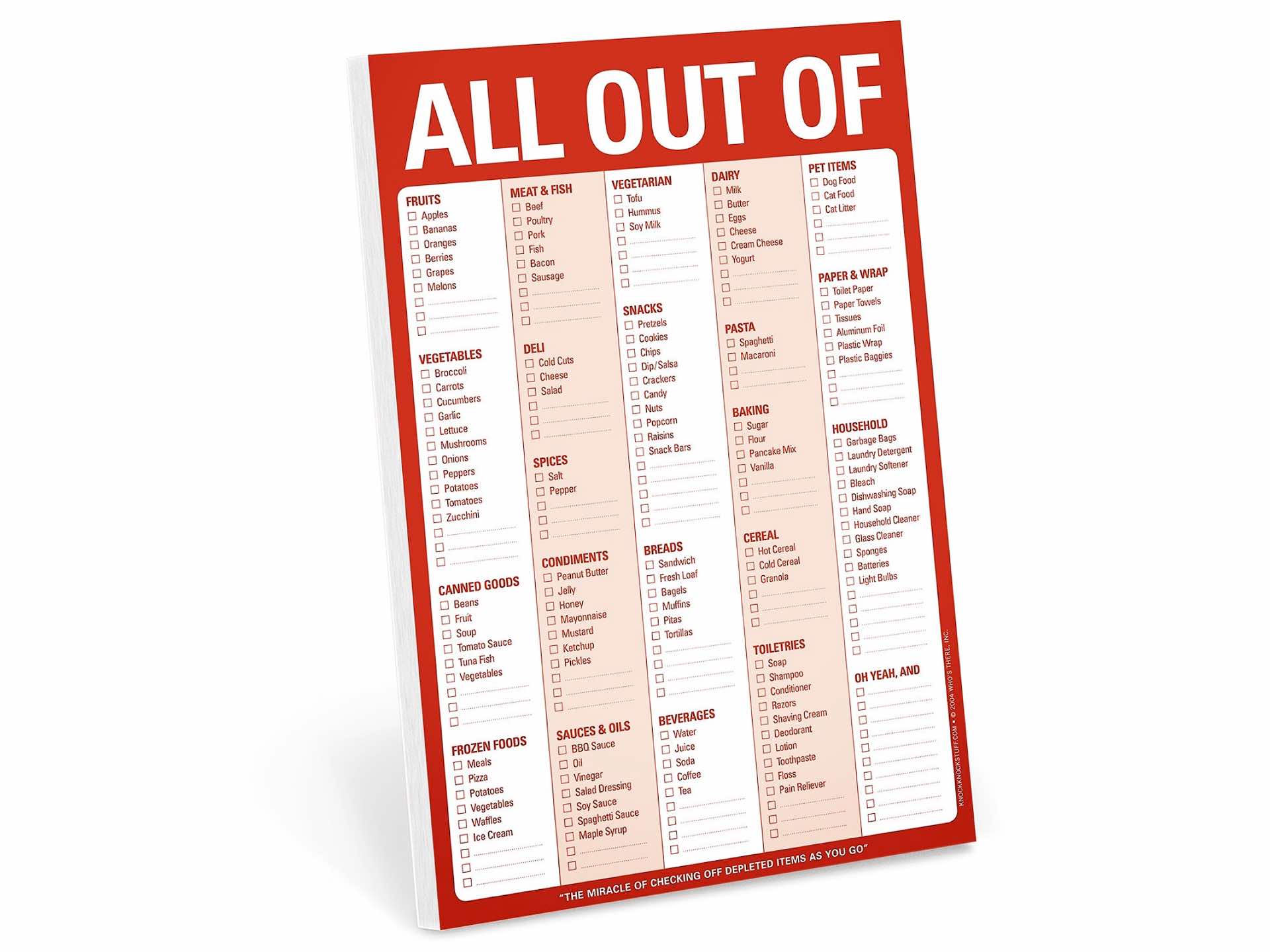Knock Knock All Out Of Magnetic Grocery List Notepad Tools And Toys