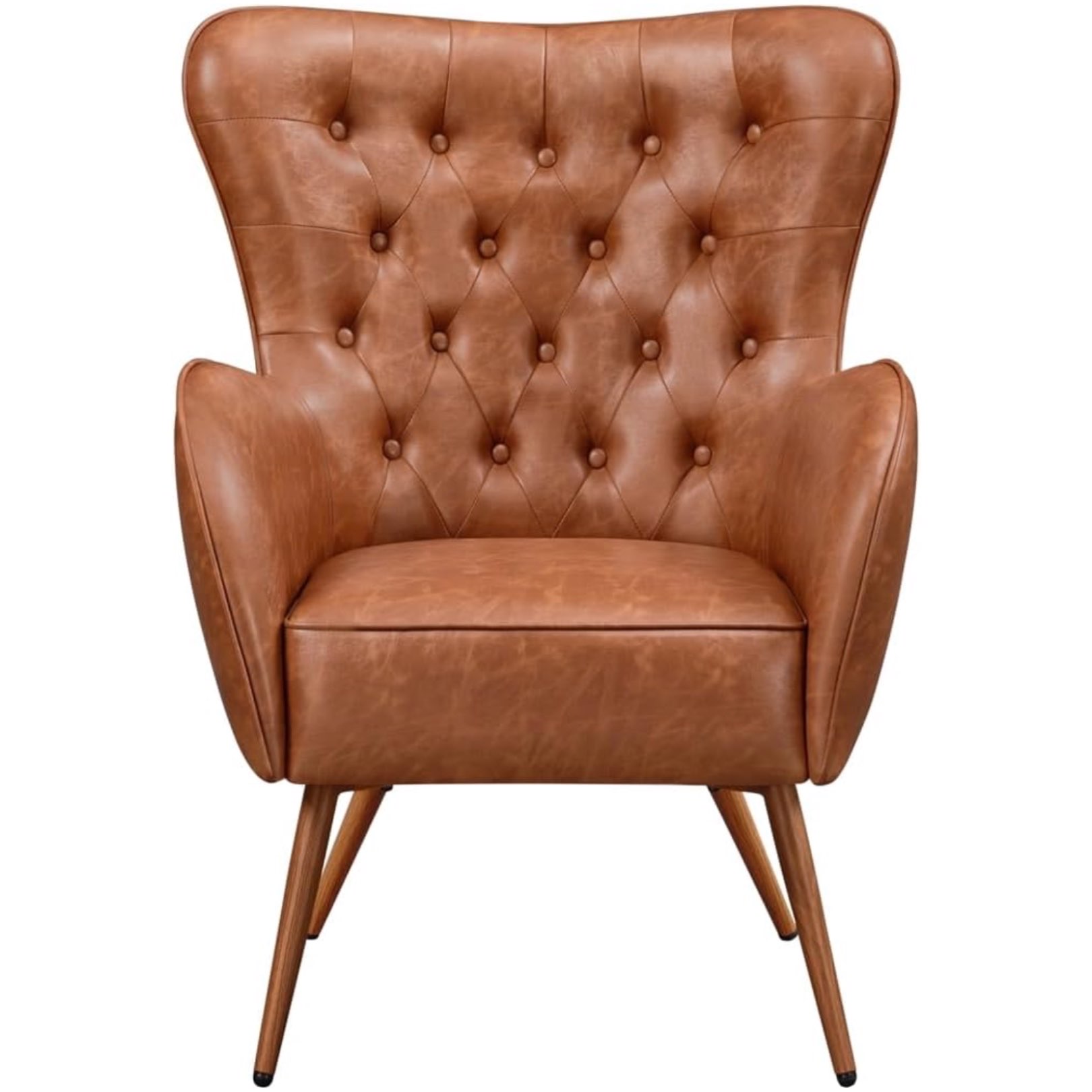 yaheetech-faux-leather-accent-armchair-front