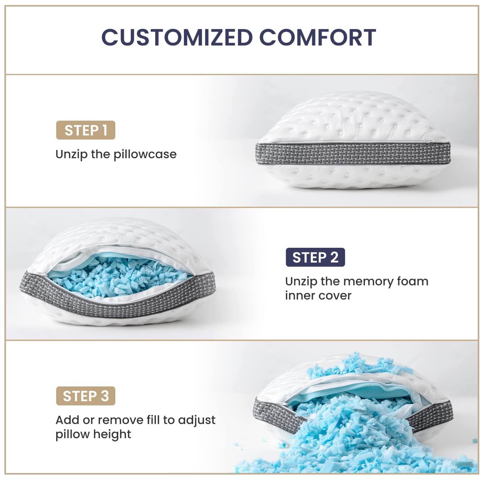 BedStory Cooling Gel Memory Foam Pillows Tools and Toys