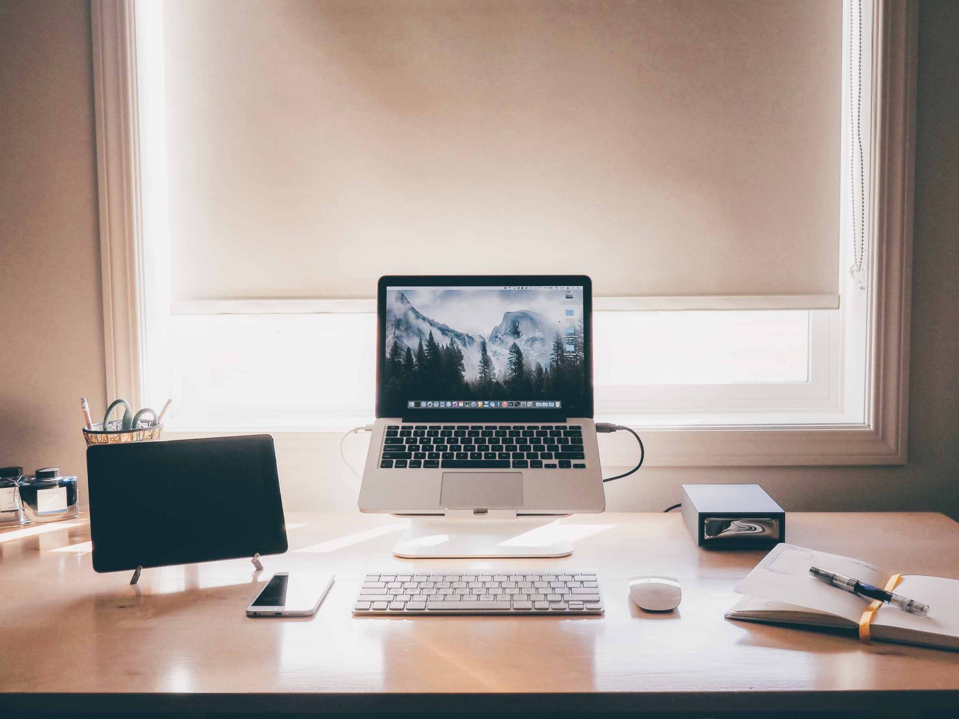 Josh Ginter's Desk,  quite tidy.