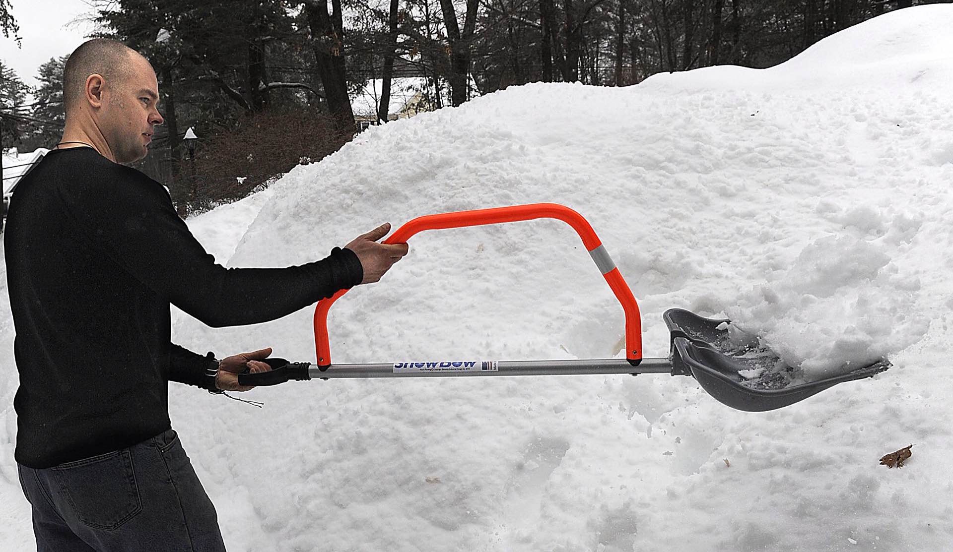 The SnowBow snow shovel. ($40)